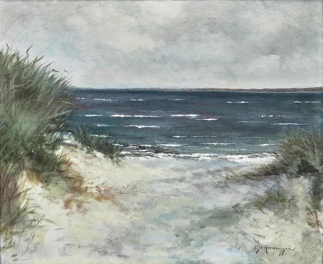 ELSE HERMANSSON (Wien 1900-1997 Stockholm). Båstad - "Malen", signerad Else Hermansson, daterad a tergo 1952, olja på duk.