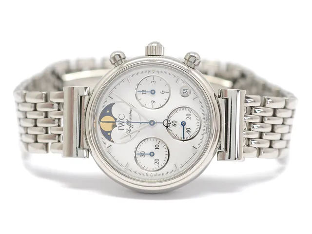 IWC, Schaffhausen, Da Vinci, Cal 650, Serie nr. 2969764, Ref nr. IW 3736-06, Boett nr. 2747238, kronograf, damur, 29 mm, stål, quartz, safirglas, datum, månfas, originallänk, viklås, cert, september 2001, box.