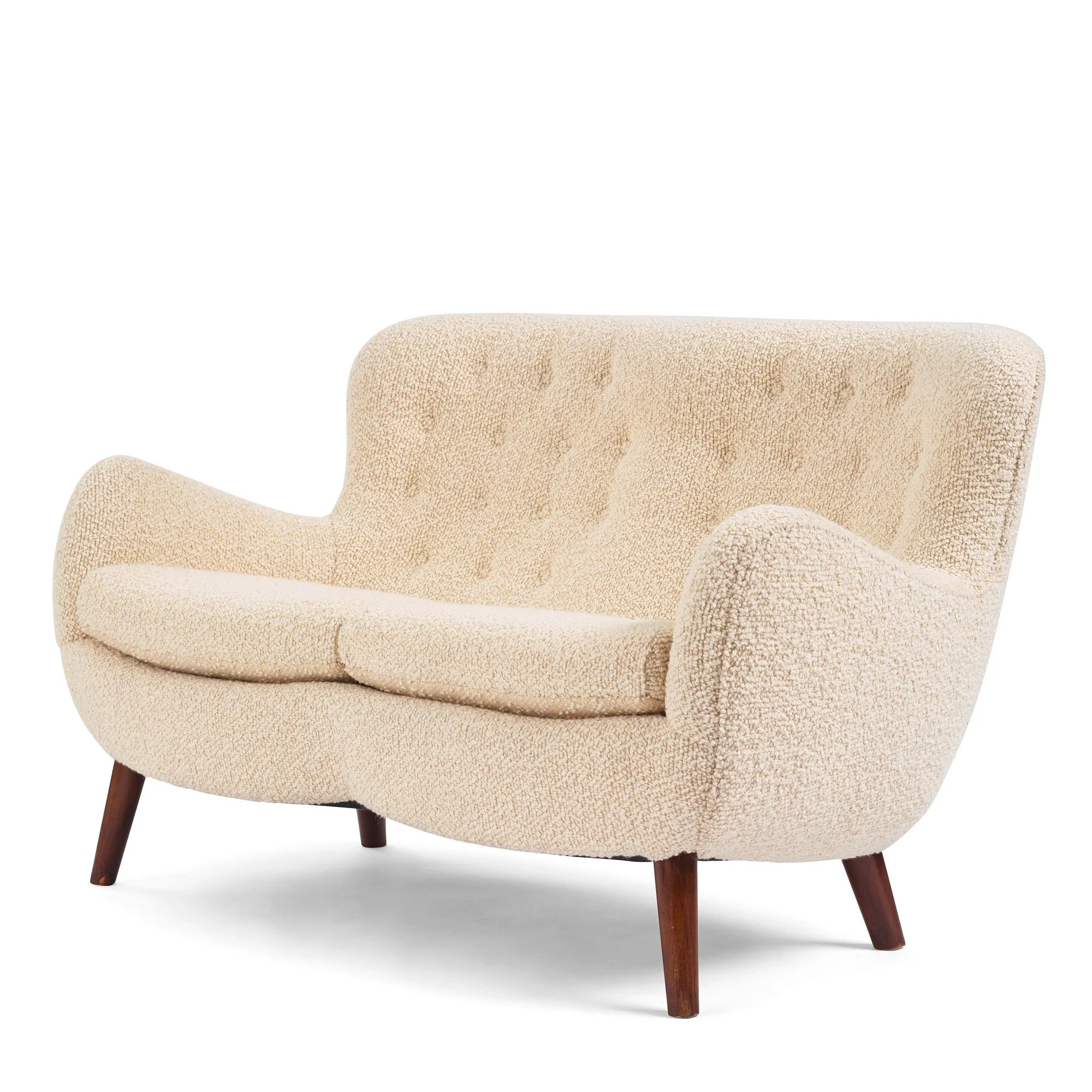 Frits Schlegel, "Love seat" soffa, Fritz Hansen, Danmark 1940-50-tal. — Bukowskis