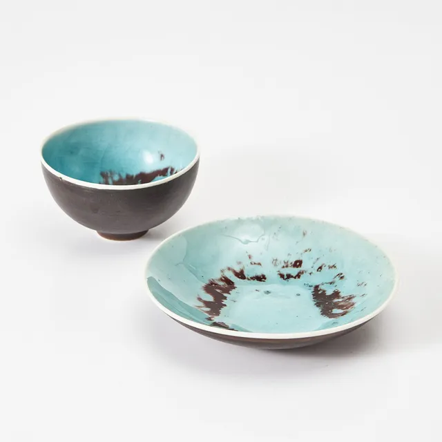 FRIEDL KJELLBERG. Kopp och fat, Arabia, Finland 1950-/60-tal, glaserat stengods.