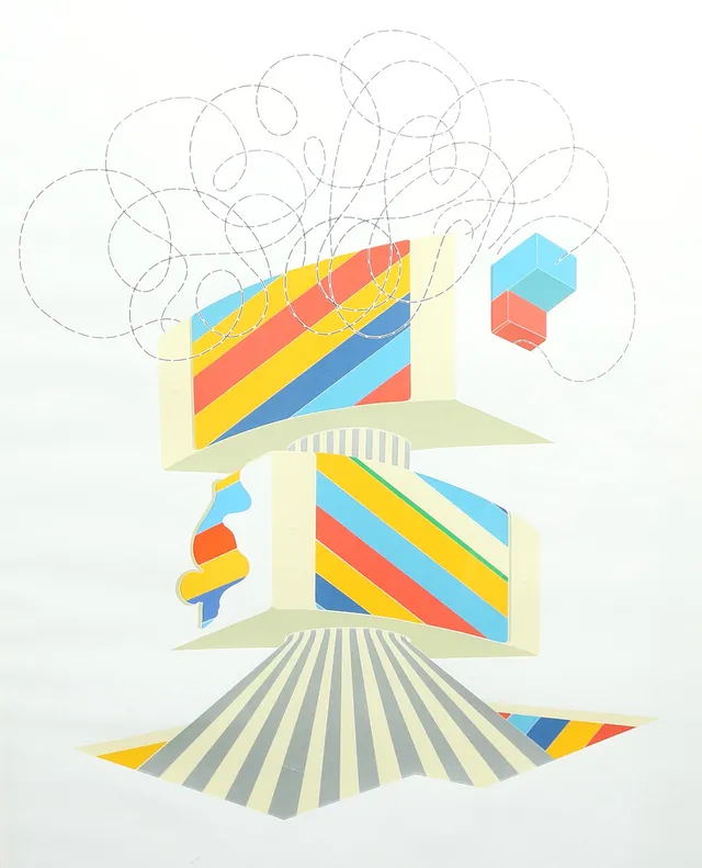 WERNER PFEIFFER. "Two-way Boxes". Färglitografi, signerad och numrerad.