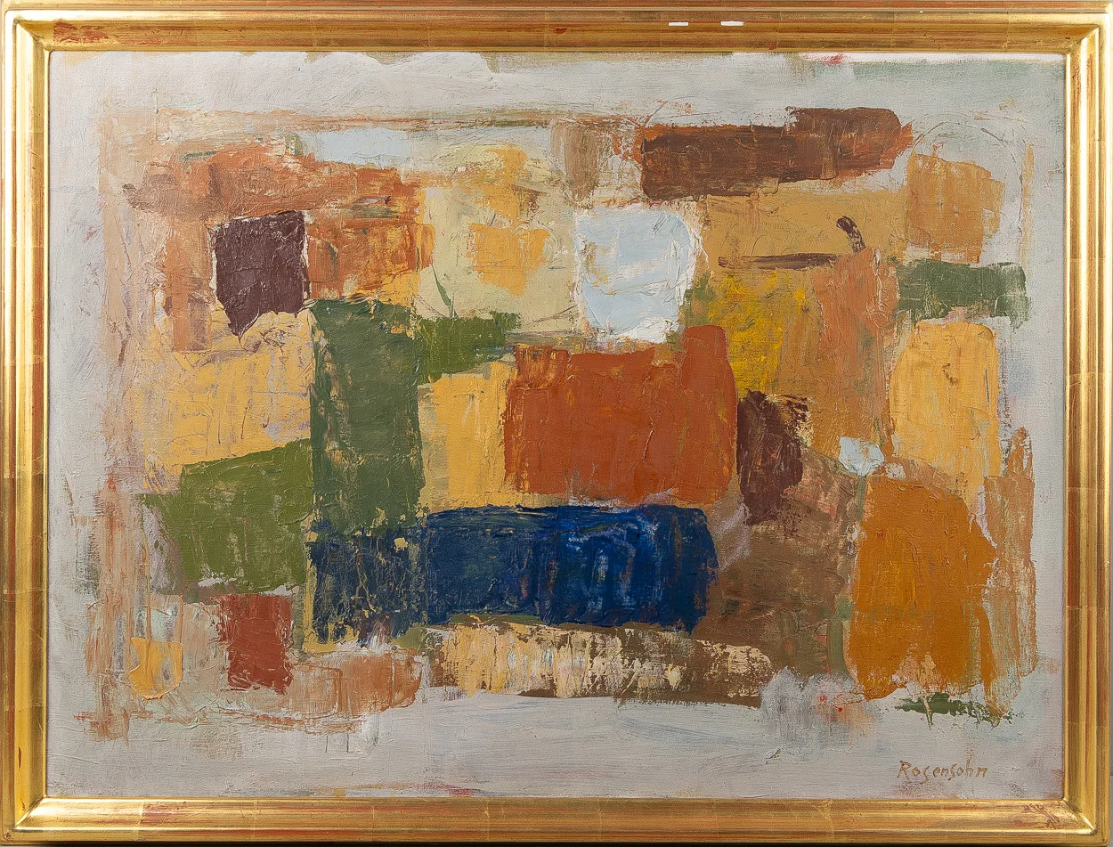 LENNART ROSENSOHN. Komposition, olja på duk. — Paintings — Stockholms Auktionsverk Helsingborg