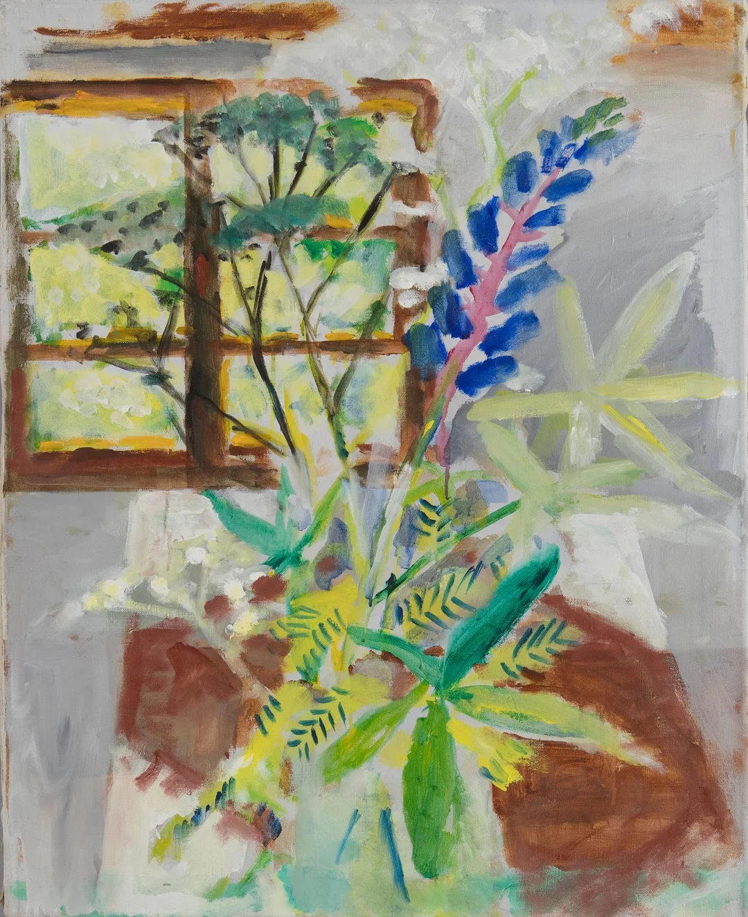 Yngve Bäck, Blombukett framför fönster. — Konst/Modern finländsk konst — Bukowskis