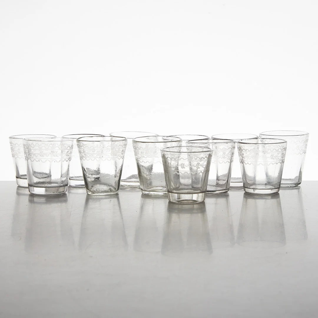 GLAS, 12 st, 1800-tal. — Utility glass — Stockholms Auktionsverk Magasin 5