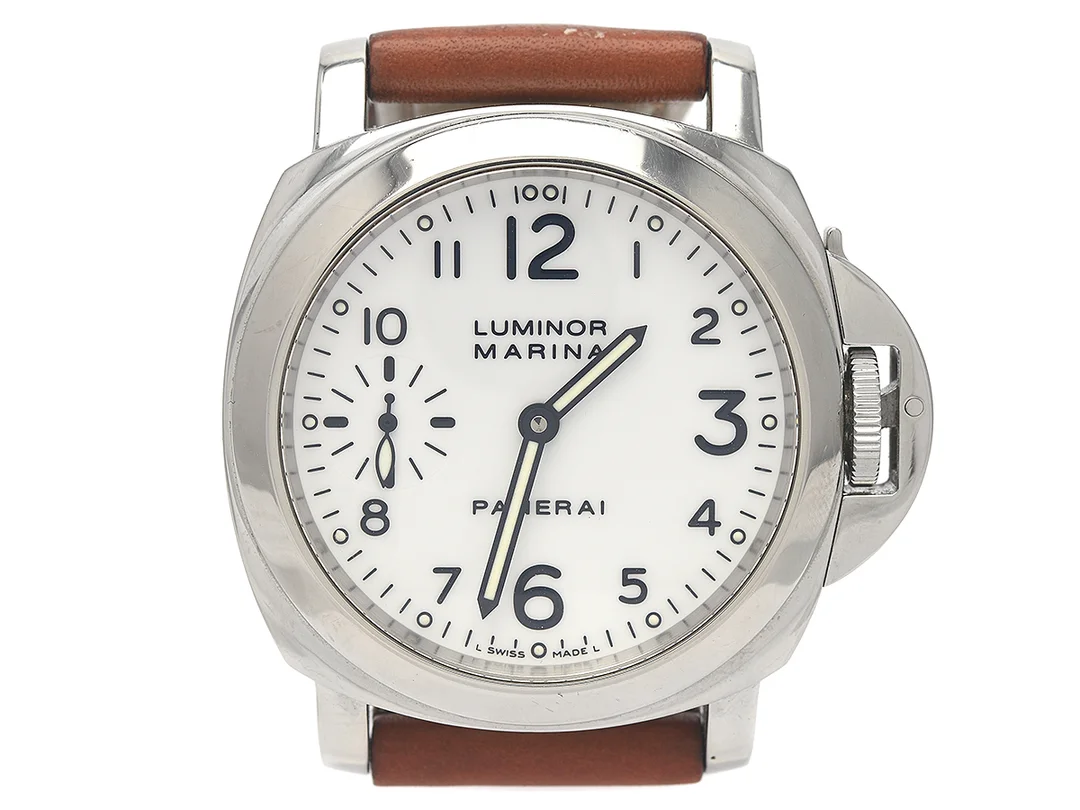 OFFICINE PANERAI, Luminor, Marina, Chronometer, Verk nr. 362895, Serie nr. F1092/4000, Ref nr. PAM 00113, Boett nr. OP 6567/BB 1107364, herrur, 44 mm, stål, manuell, safirglas, liten sekundvisare, glasbaksida, läderband, originalspänne, viklås, chronometercertifikat, cert, maj 2004, box, ytterkartong. — Klockor/Panerai — Kaplans
