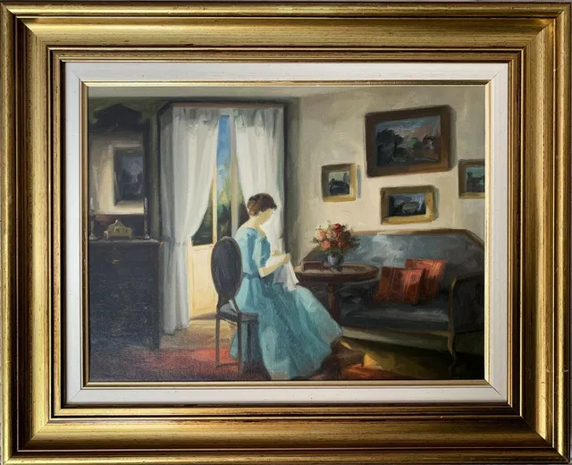 BENTE BERG. OLJA PÅ DUK, signerad.