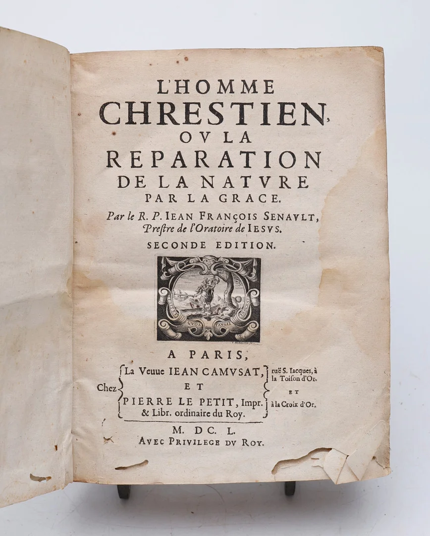 THEOLOGY, 1550. Jean François Senault, "L'homme chrestien ou la reparation de la nature par la grace". — Books, Maps & Manuscripts — Balclis