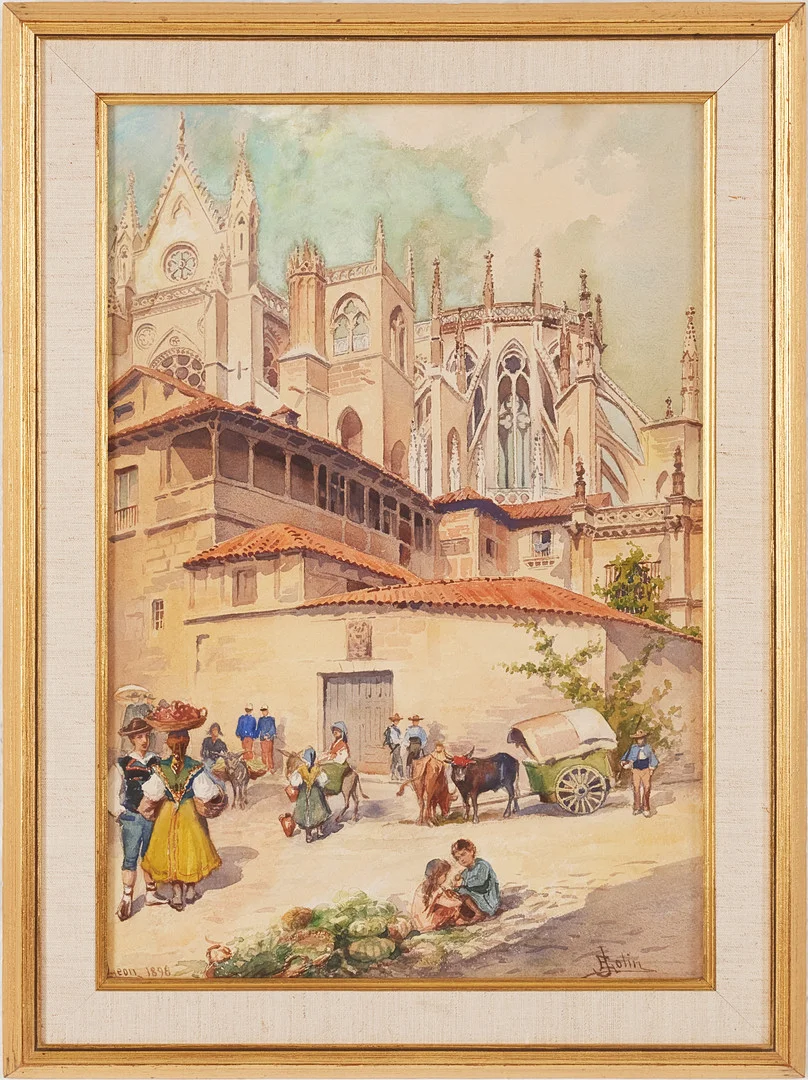 ELLEN JOLIN. Akvarell, stadsbild från Lyon, signerad samt daterad 1896. — Paintings — Stockholms Auktionsverk Magasin 5