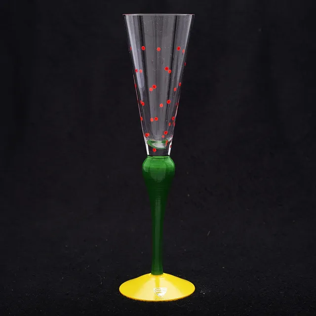 ANNE NILSSON. Champagneglas, "Clown", monogramsignerad.
