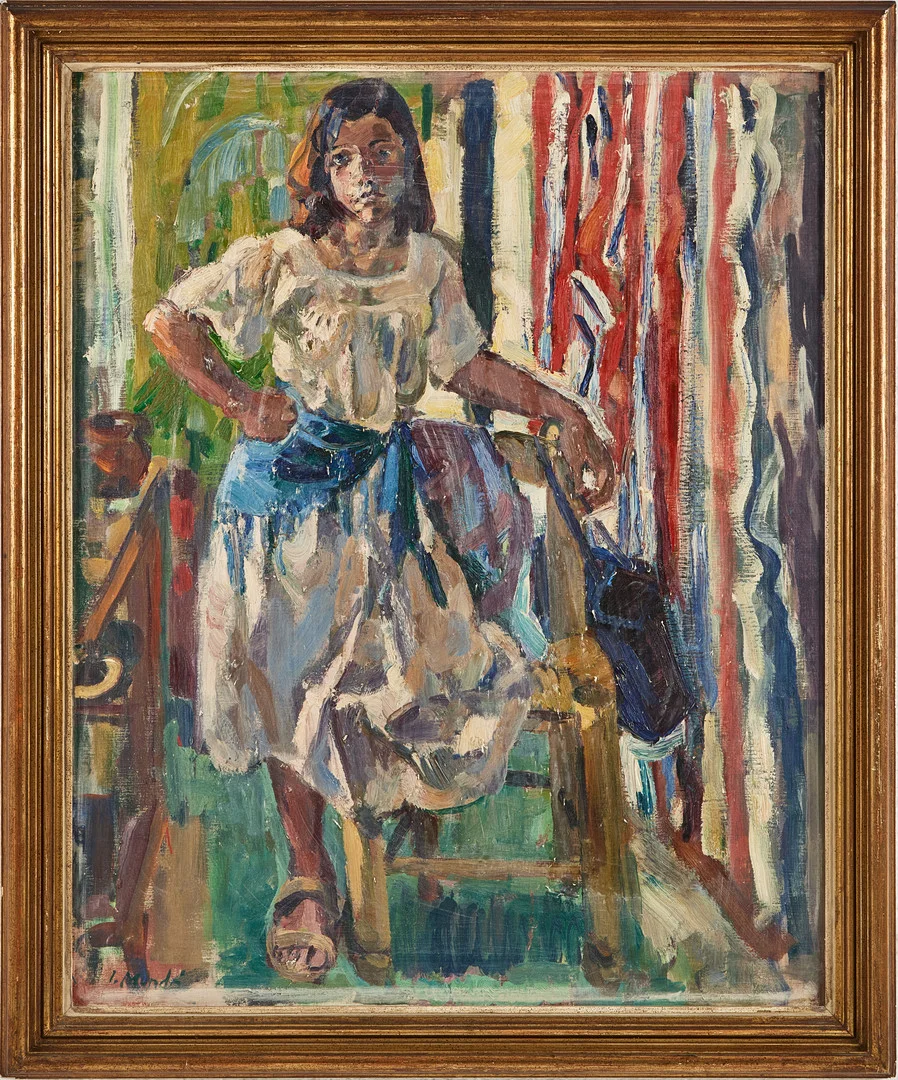 IGNASI MUNDÓ (1918–2012). Una joven, olja på duk. — Paintings — Stockholms Auktionsverk Magasin 5
