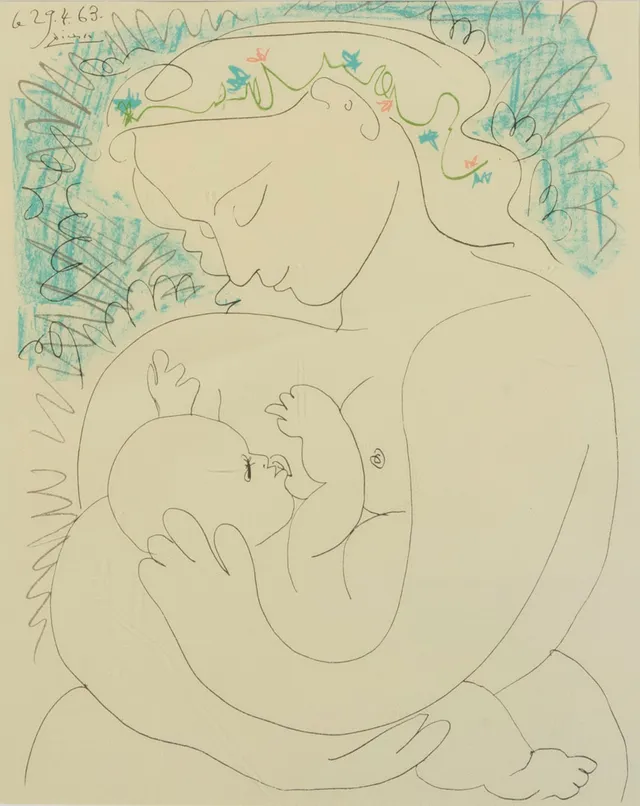 PABLO PICASSO. Modern, inramad reproduktion.