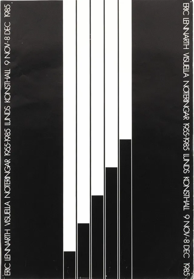 ERIC LENNARTH. utställningsaffisch, "Visuella Noteringar" Lunds konsthall, 1985.
