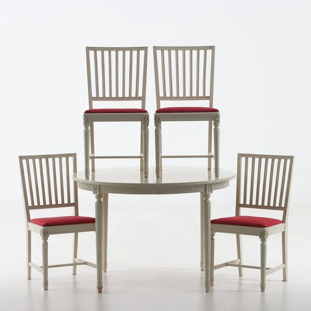 MATSALSGRUPP, 5 delar, gustaviansk stil, 1900-tal.