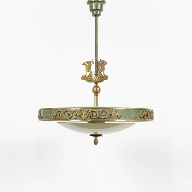 EINAR BÄCKSTRÖM. Taklampa, Einar Bäckströms metallvarufabrik, Plafond, Malmö, 1930/40-tal.