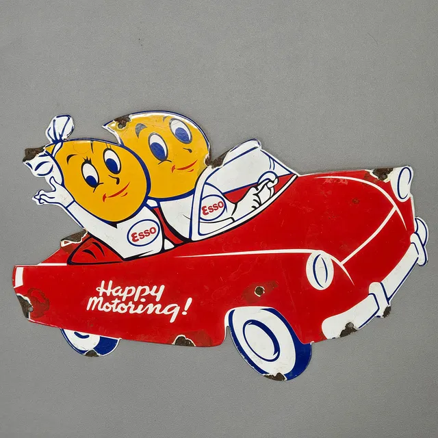 ENAMEL ADVERTISING SIGN.