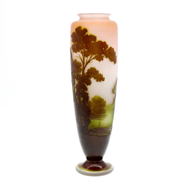 ÉMILE GALLÉ. Vase with Vosges landscape.