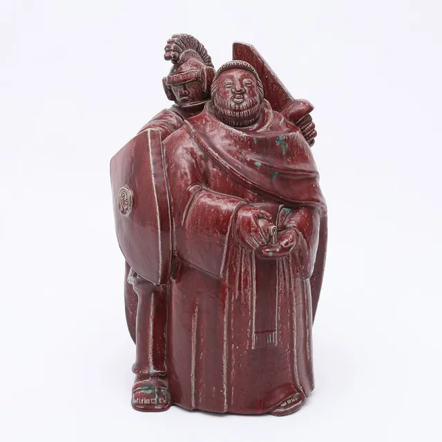 JAIS NIELSEN. OXBLODSGLASERAT STENGODS, "PONTIUS PILATUS", DEN KONGELIGE PORCELAINSFABRIK, 1927.