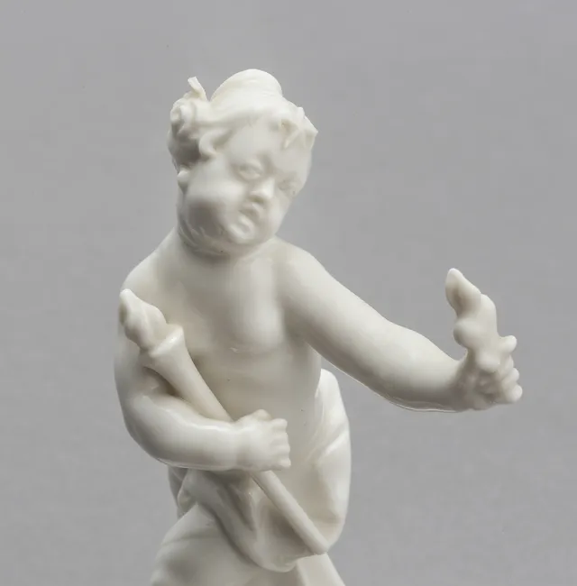 "Children", two sculptures in Nymphenburg porcelain, late 19th Century - early 20th Century.