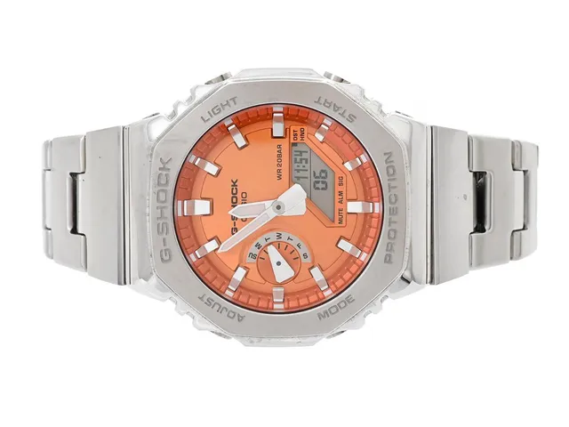 CASIO, G-Shock, " CasioOak", Ref nr. GM-2110D-4AER, Boett nr. GM-2110D / E6HRD0, herrur, 44 mm, stål/resin, analog/digital, quartz, mineralglas, originallänk, viklås, cert, oktober 2024, box, ytterkartong.