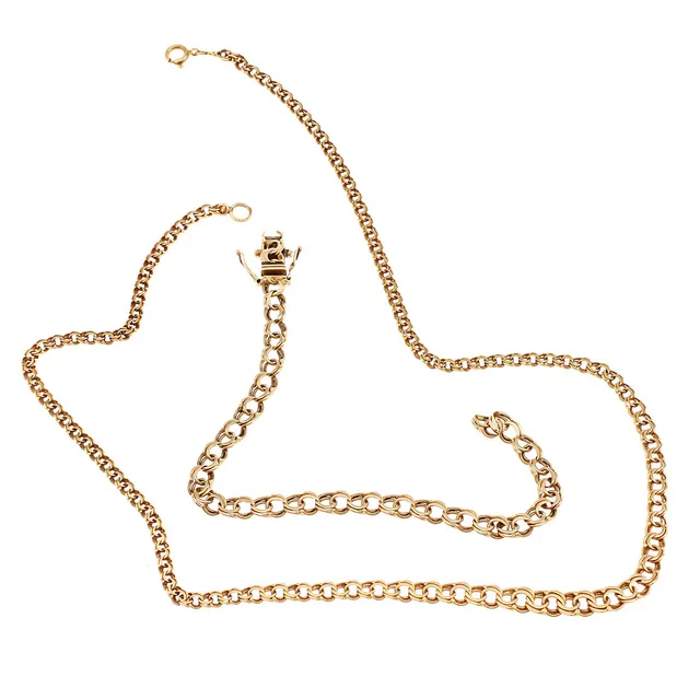 HALSBAND OCH ARMBAND, 18k guld, ca 18,7 gram.