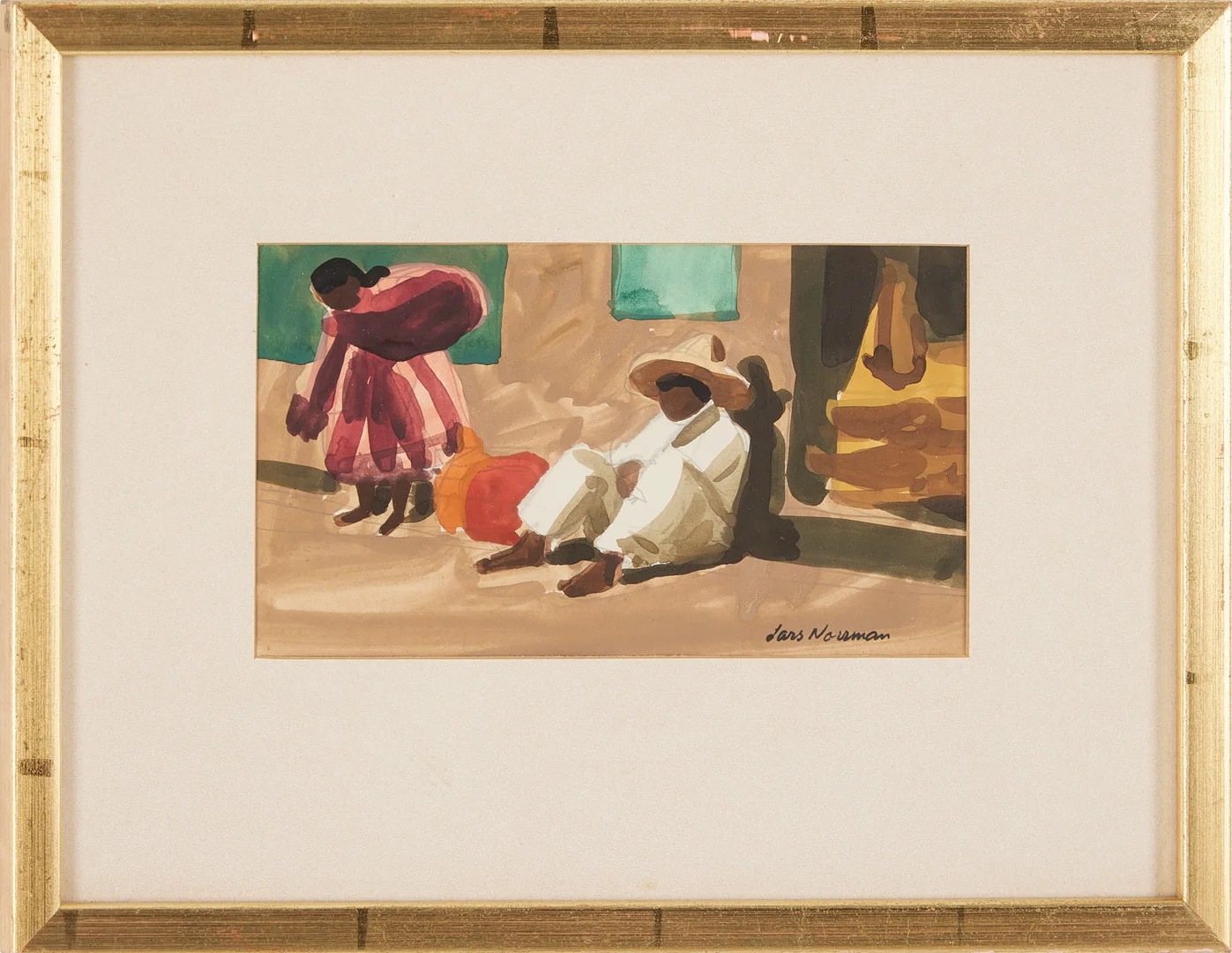 LARS NORRMAN. "Mexiko" 40, gouache, signerad Lars Norrman. — Paintings — Stockholms Auktionsverk Magasin 5