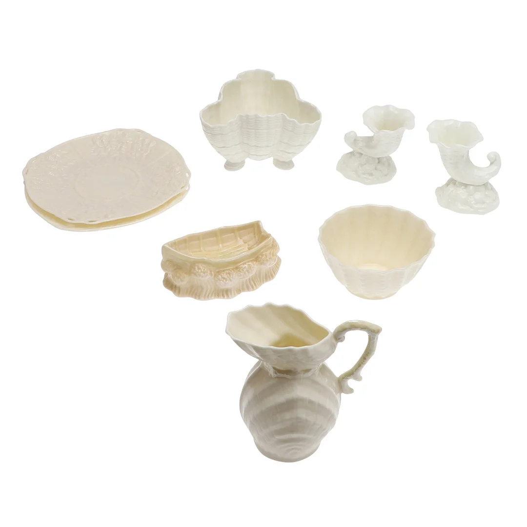 A GROUP OF BELLEEK AND ROYAL WORCESTER PORCELAIN. — European — Lawrences Auctioneers