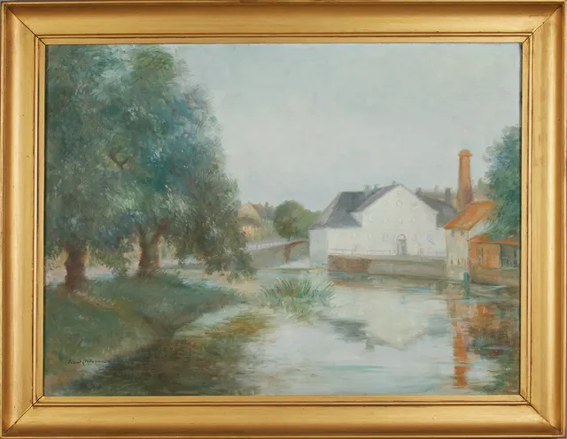 ERNST NILSSON (1892-1937): Motiv från Uppsala, signerad Ernst Nilsson, olja på duk.