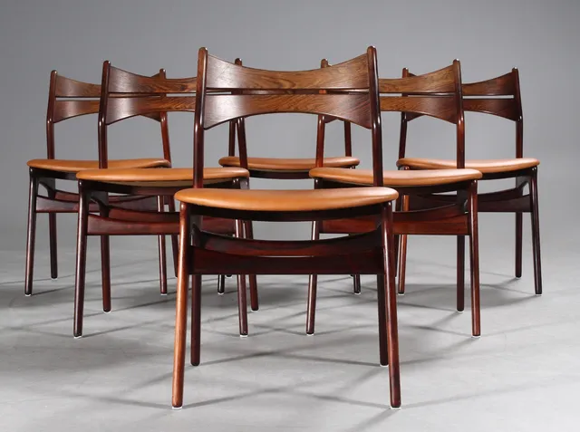 Erik Buch. Six dining chairs, rosewood, model 310 (6)