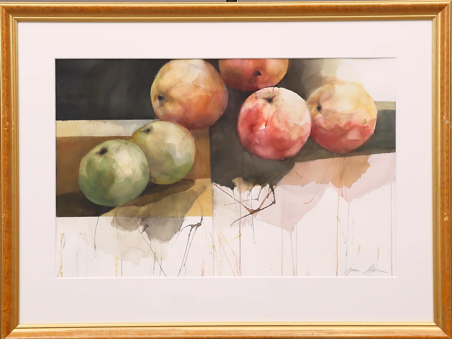IVAN STERN. TAVLA, akvarell, Ivan Stern, fruktstilleben. — Paintings — Leiflers Auktionshus