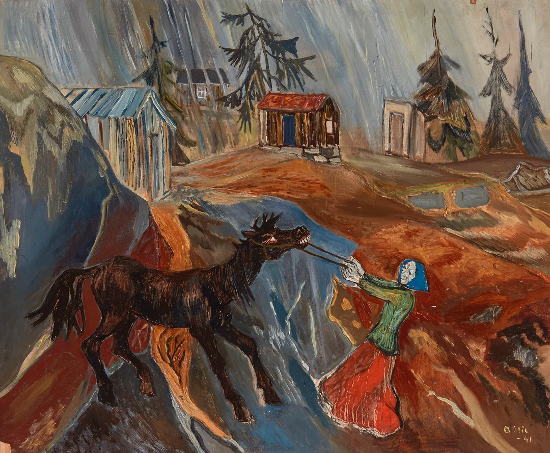 Aulie, Reidar — "Kari og Svarten" 1941 — Kunst/Maleri — Blomqvist