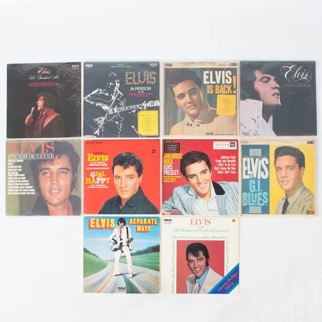 ELVIS PRESLEY. Vinylskivor, 10 stycken.