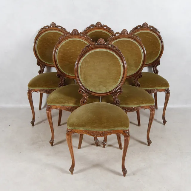 STOLAR, 6 st, rokokostil, 1900-talets första hälft.