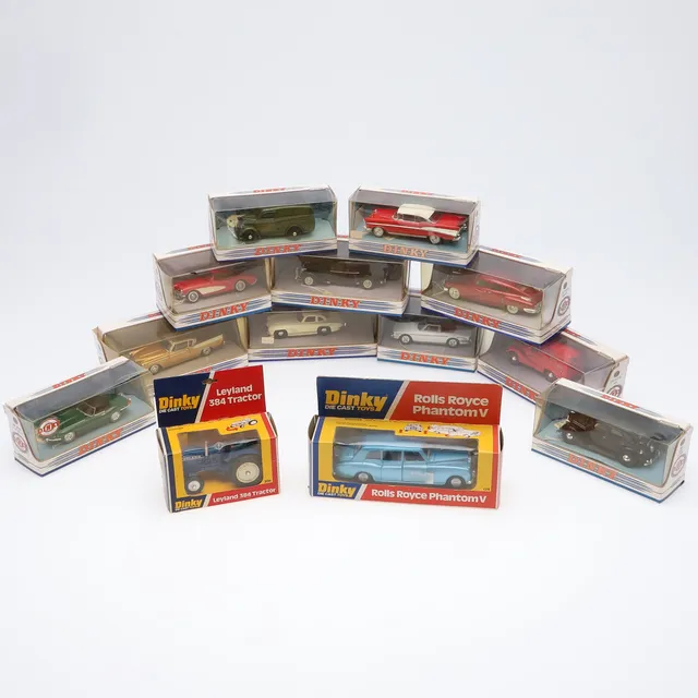 A QUANTITY OF BOXED DINKY VEHICLES.