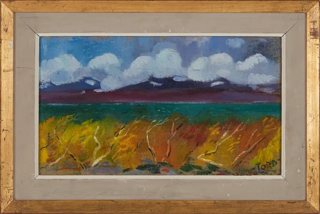 TORD LEANDER ENGSTRÖM. (1914-1984) Lappländskt höstlandskap, signerad, olja på duk.