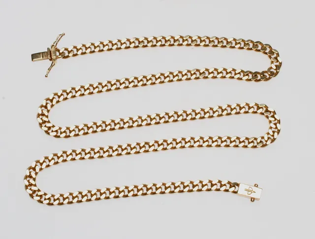HALSKEDJA PANSAR, 18k guld, vikt ca 42,9 gr.