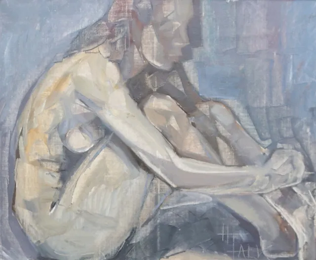 HILDEGARD FALK. Nakenstudie, signerad H Falk.