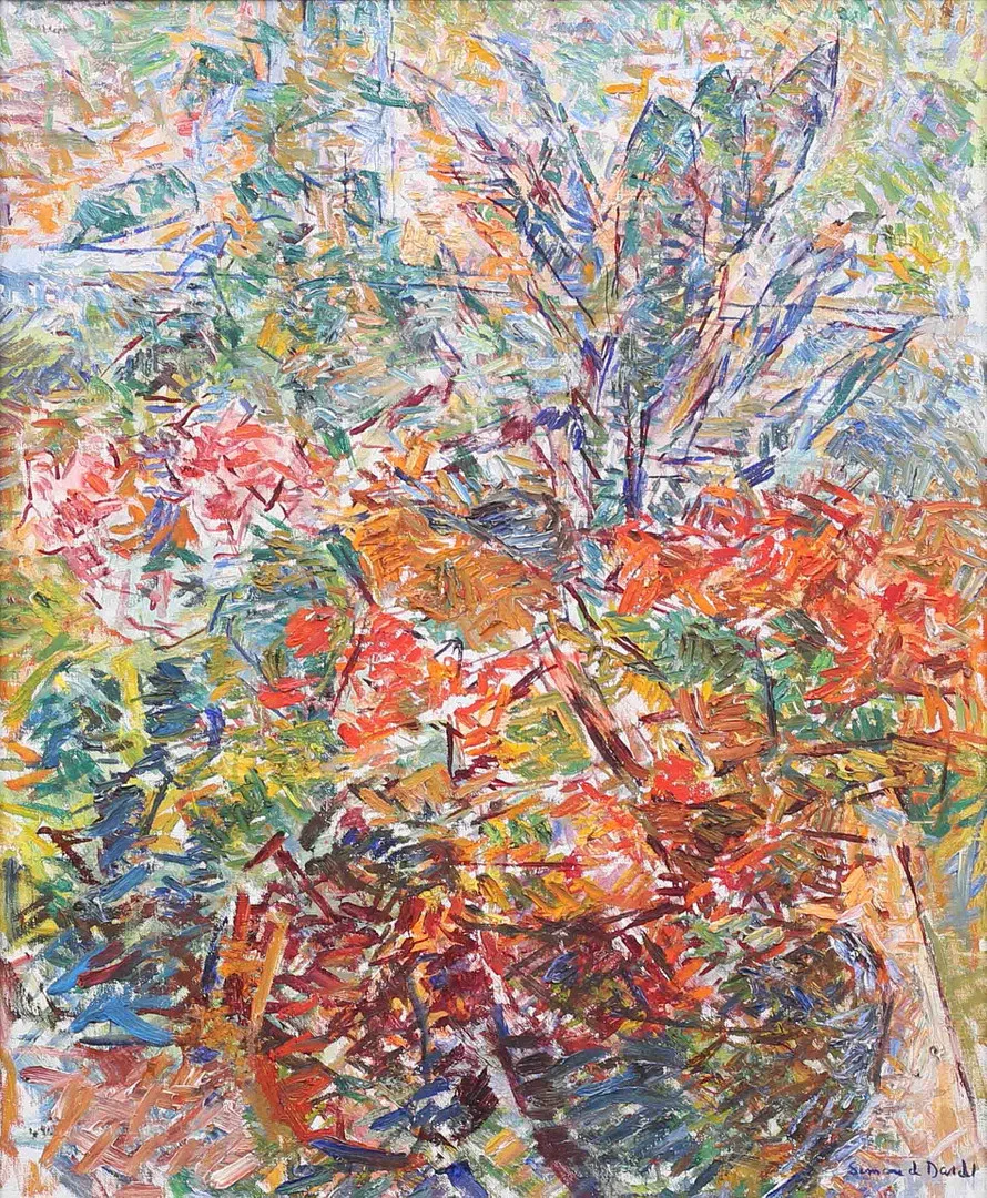 SIMONE DE DARDEL (1913-1996). "Krukväxter", olja på duk, signerad. — Paintings — Garpenhus Auktioner
