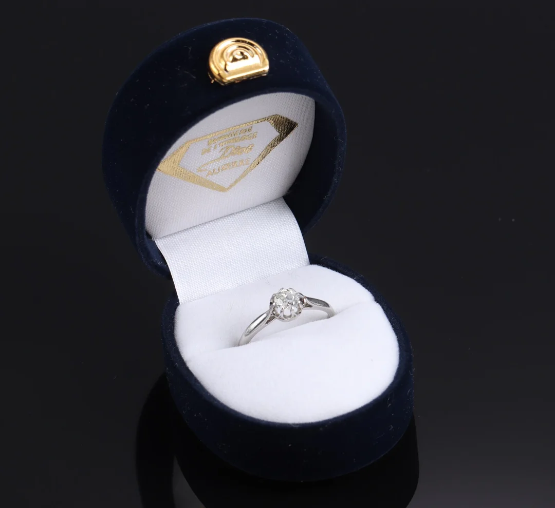 Vintage diamond ring in 18 kt. white gold, approx. 0.50 ct. — Jewellery/Rings — Lauritz