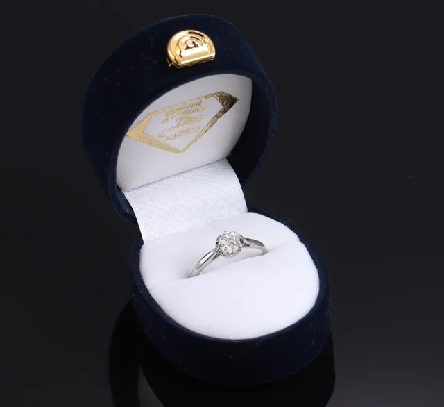 Vintage diamond ring in 18 kt. white gold, approx. 0.50 ct.