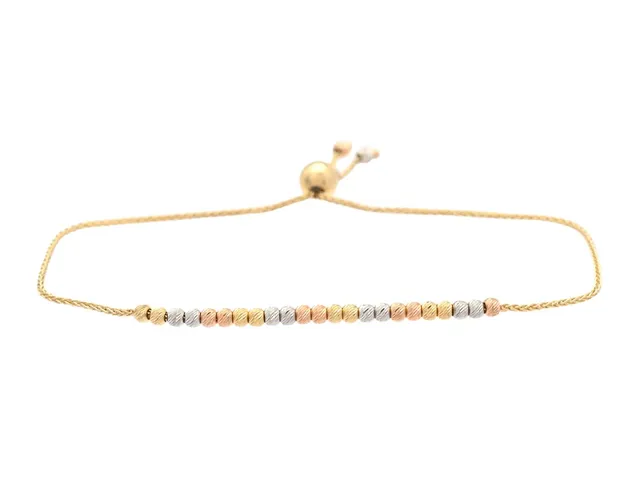 ARMBAND, 18K trefärgat guld, justerbar längd, vikt 3,2 g.