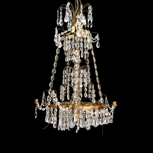 LJUSKRONA, sengustaviansk stil, Haga modell, 1900-tal. Höjd ca 85 cm.