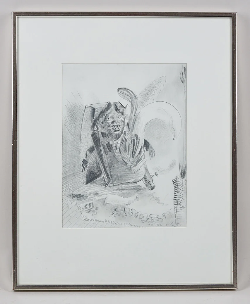 OLLI LYYTIKÄINEN. "New York Bananas", signerad samt daterad 4 X 1982, teckning. — Paintings — Stockholms Auktionsverk Helsinki