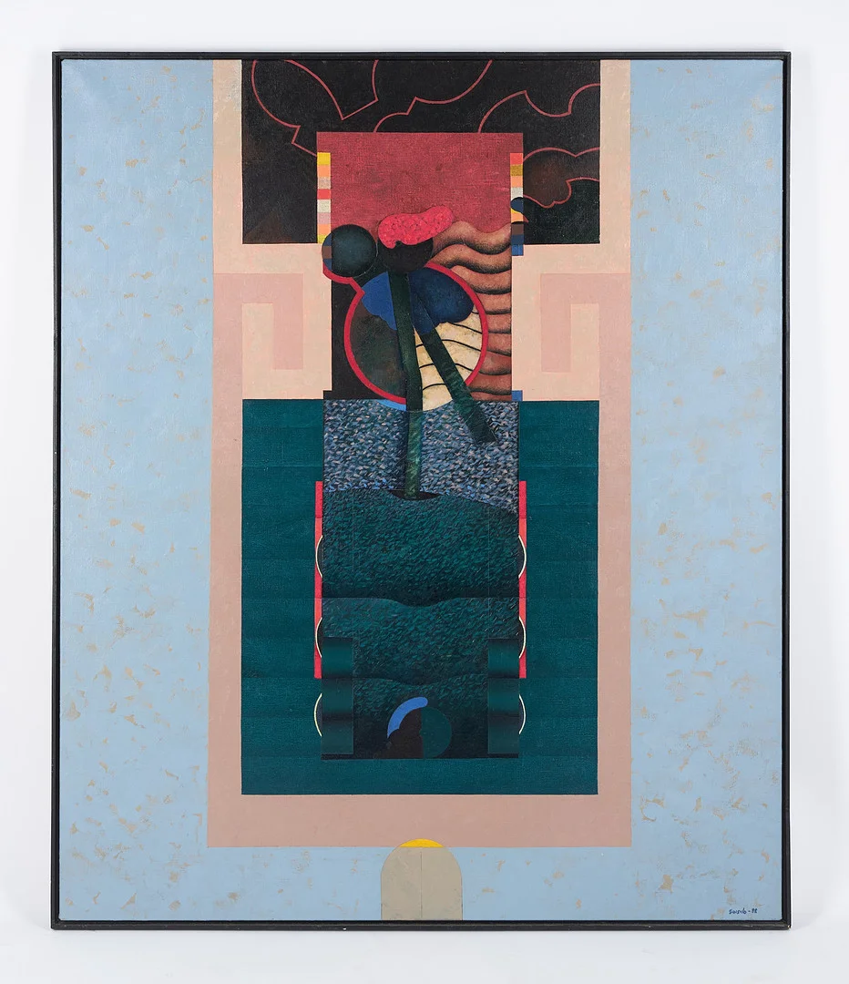 JUHA SOISALO. "Augusti", signerad samt daterad -98, olja på duk. — Paintings — Stockholms Auktionsverk Helsinki