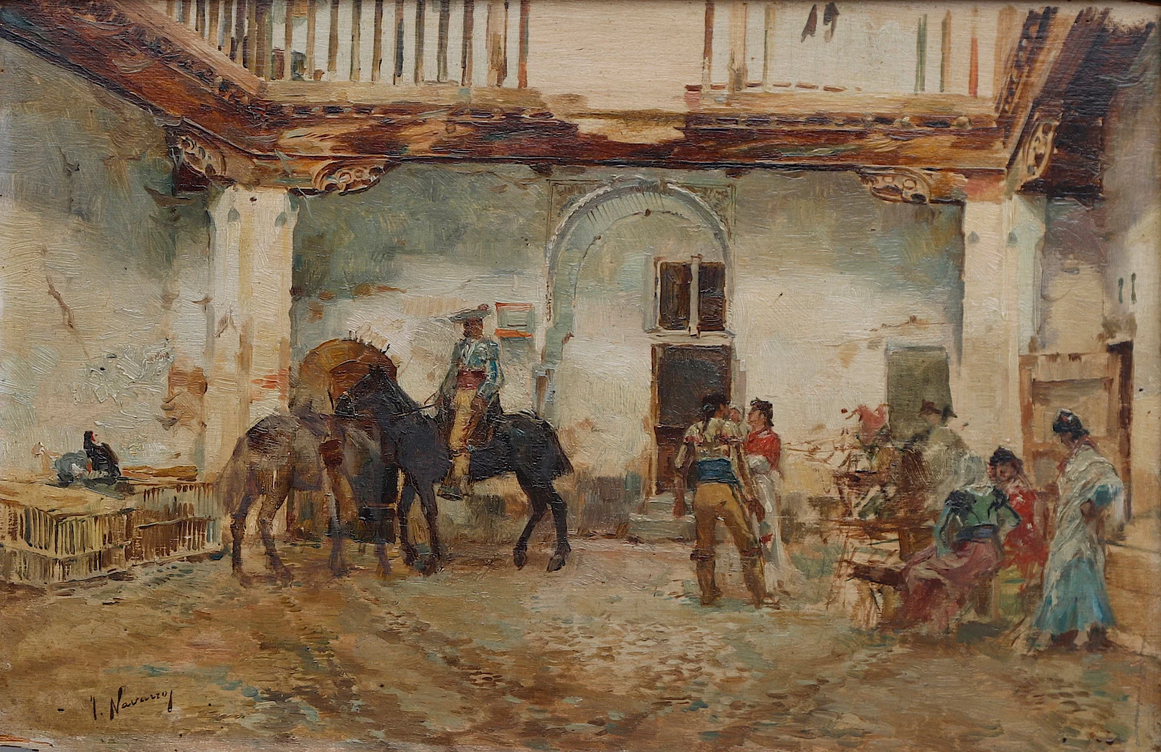 EARLY 20TH CENTURY SPANISH SCHOOL. Courtyard of the Chapiz house, Granada. — Paintings — Balclis