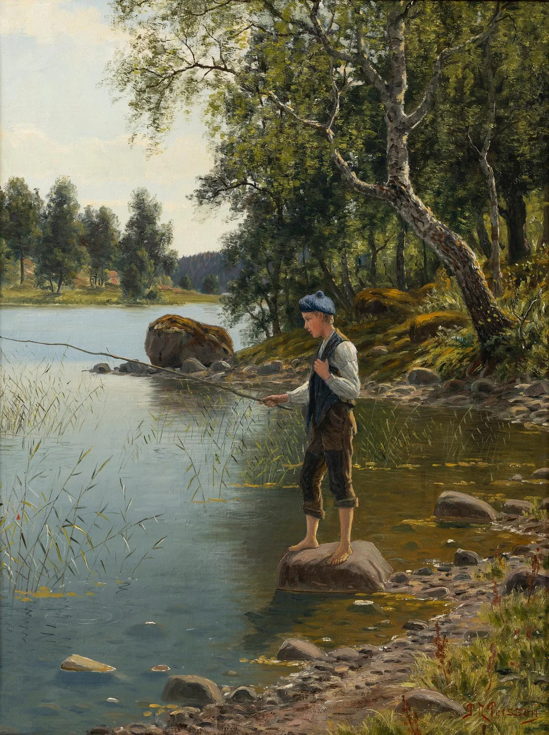 Peter Adolf Persson, fiskande pojke. — Konst/Äldre svensk konst — Bukowskis