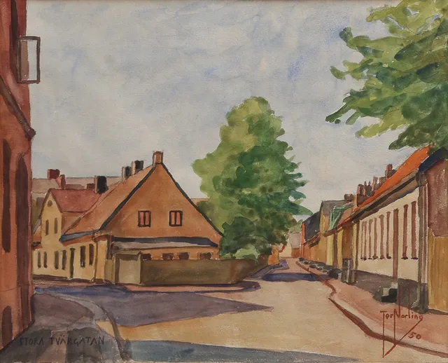 TOR NORLING. LUND, STORA TVÄRGATAN, 1950.