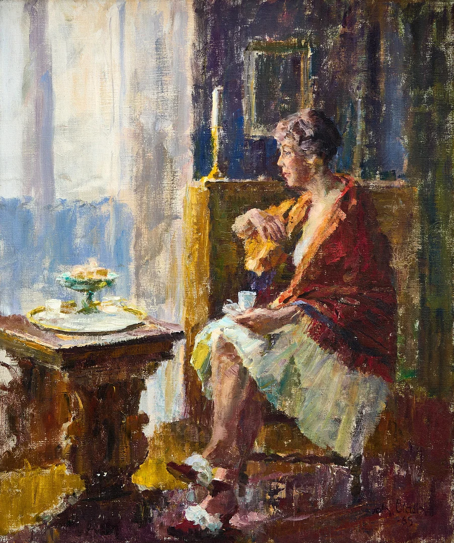 JOHAN BLADH (1893-1976): Hertha - Polhemsgatan, Stockholm, signerad och daterad 65, olja på duk. — Paintings — Crafoord Auktioner Stockholm