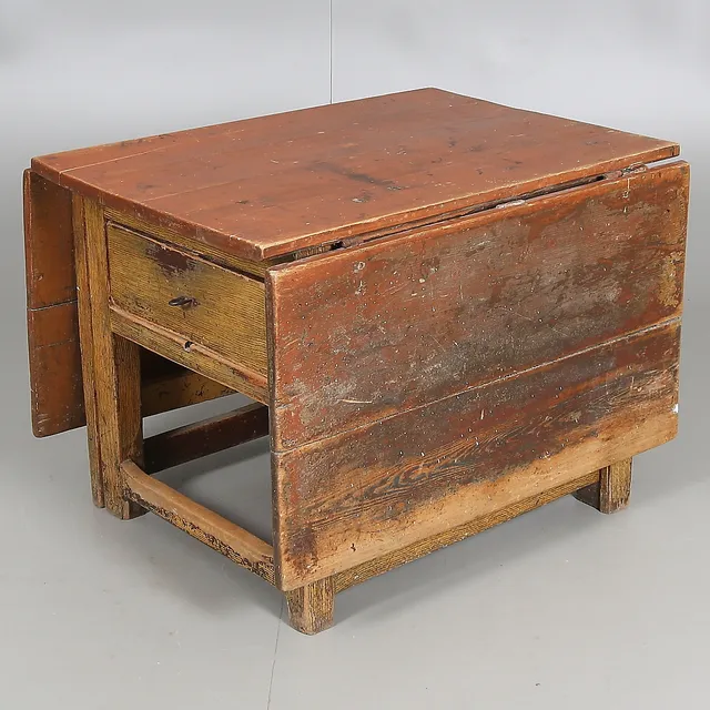 SLAGBORD, bemålad fur, Allmoge, 1800-tal.
