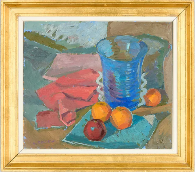 CARL DELDEN. Stilleben med frukt.