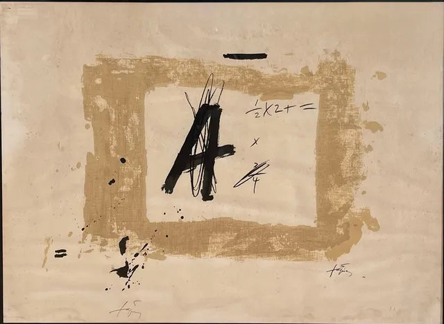 ANTONI TÀPIES. "Letra A, 1976", litografía sobre papel firmada en plancha y a lápiz.